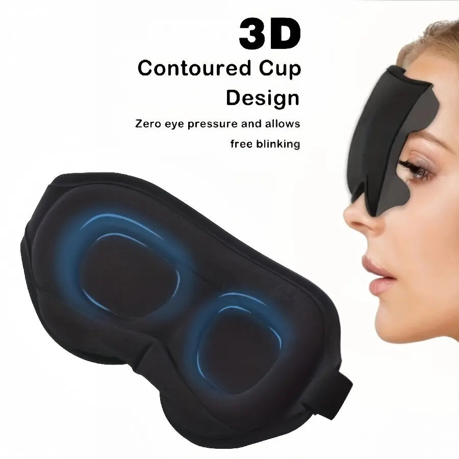 Antifaz Ergonómico 3D GoPasc™ para Dormir – Bloqueo de Luz y Descanso