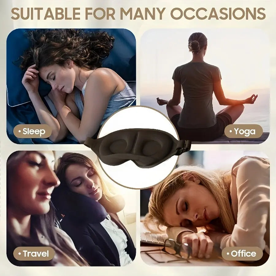 Antifaz Ergonómico 3D GoPasc™ para Dormir – Bloqueo de Luz y Descanso