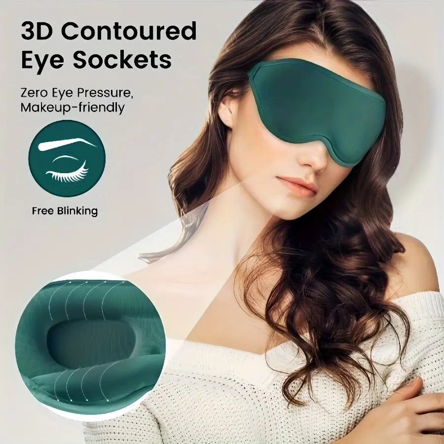 Antifaz Ergonómico 3D GoPasc™ para Dormir – Bloqueo de Luz y Descanso