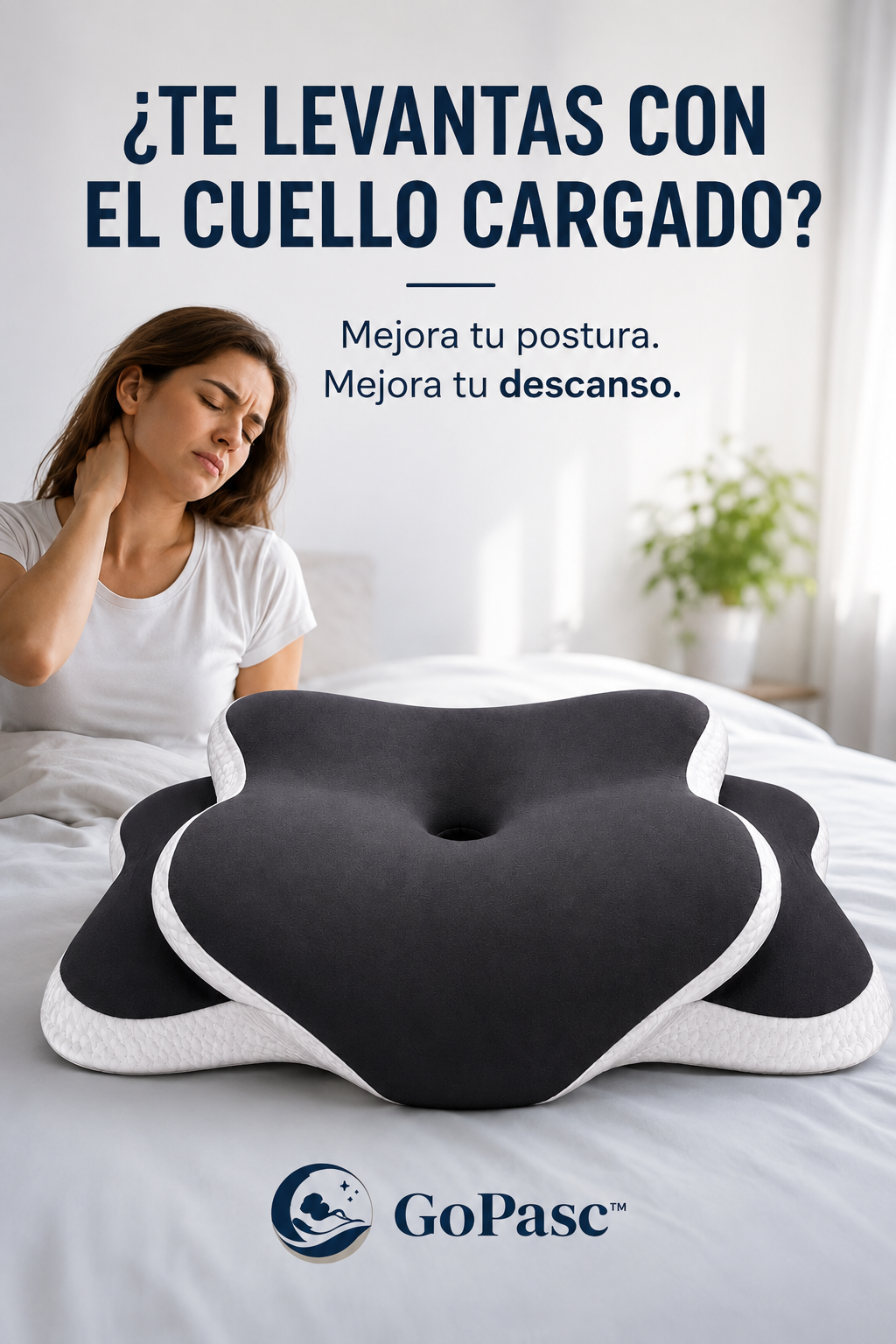 GoPasc™ Almohada Ergonómica — Descanso y Soporte Cervical